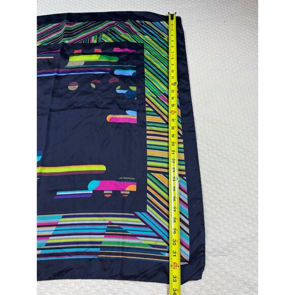 Laltramoda Square Silk Scarf Modern MCM Colorful 33"x33" - Picture 8 of 9